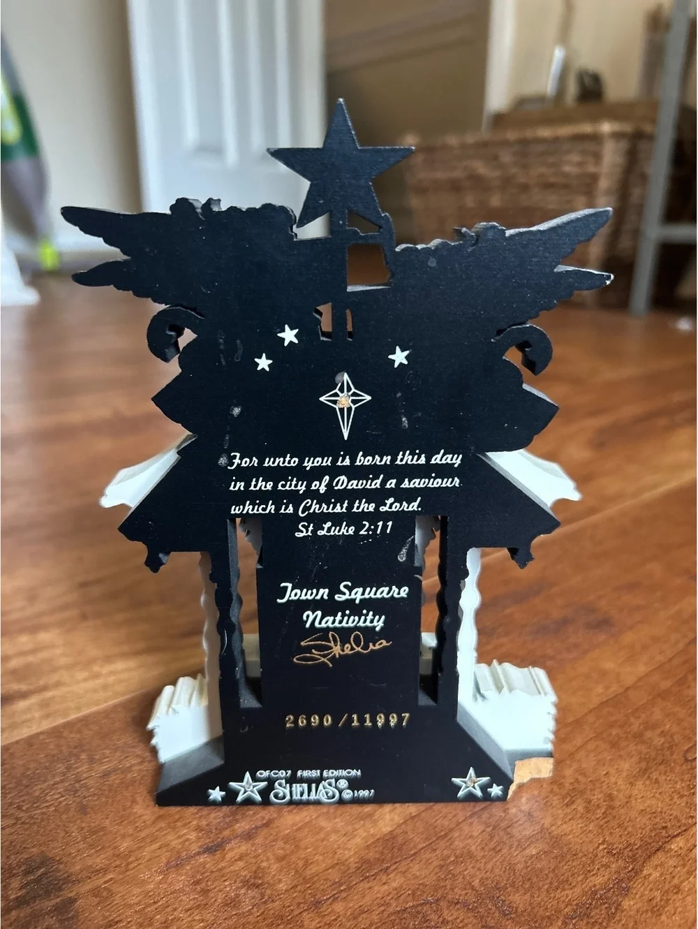 Sims Town Square Nativity Wooden Figurine First Edition 1997